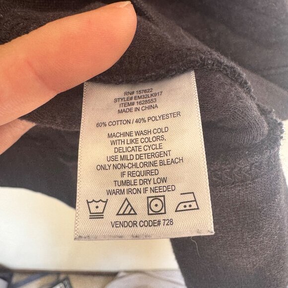 Eddie Bauer Mens Quilted Pullover Sweatshirt XXL Black Cotton Blend - Picture 8 of 12